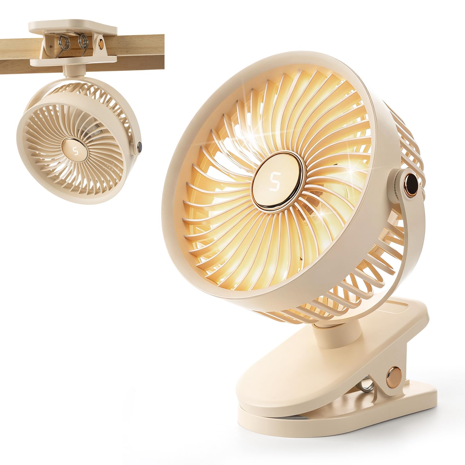 Ventilateur à clipser avec rotation à 360 degrés et 5 vitesses d'air