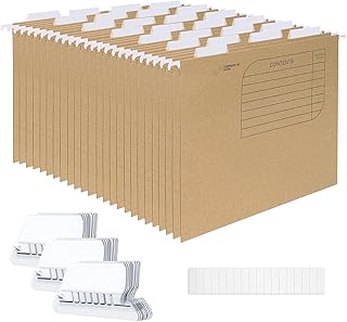 A4 Suspension Files with Tabs and Card Inserts for Filing Cabinet Files