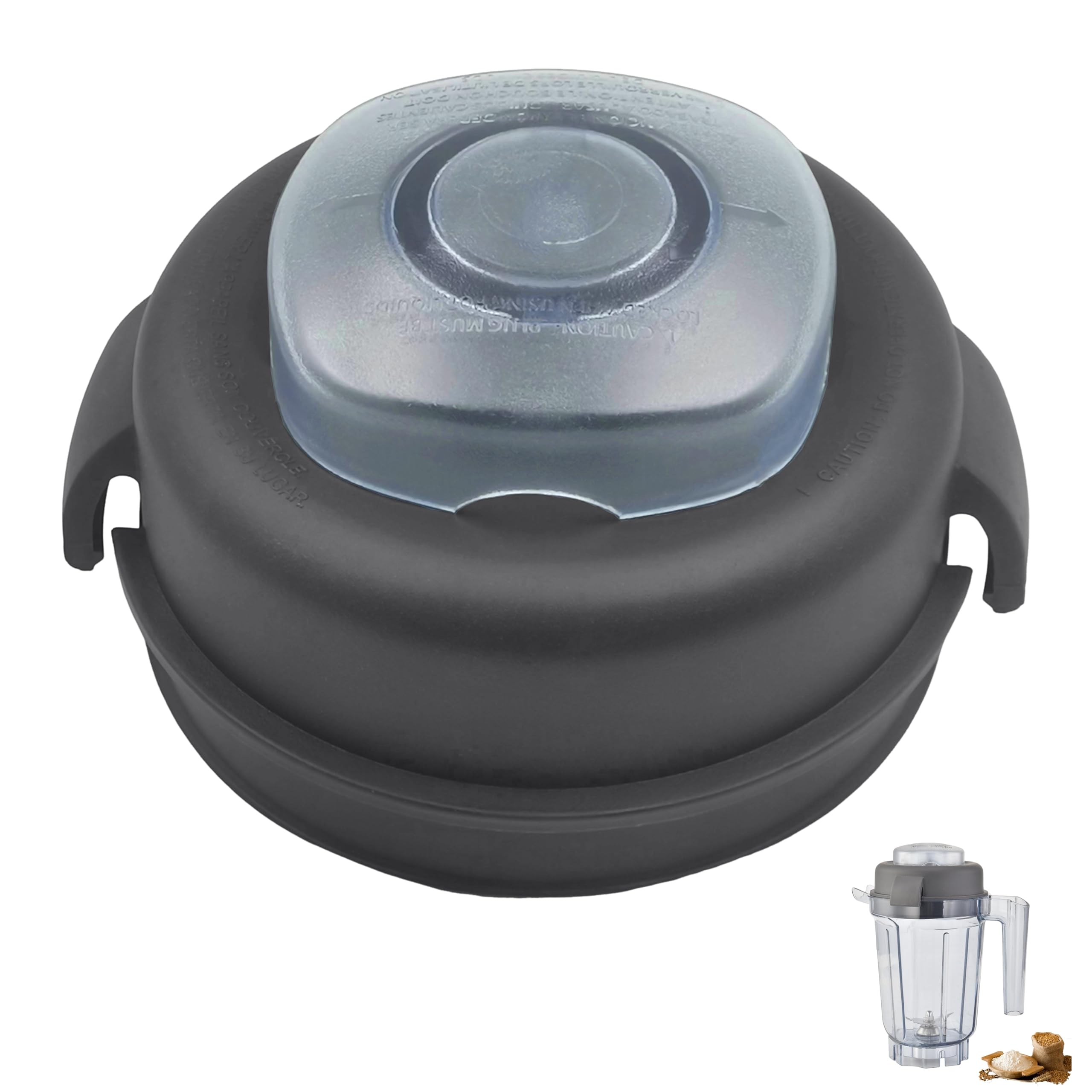 Blender Replacement Lid Compatible with vitamix 32oz Wet&Dry Blender Pitcher,2-Part Lid and Plug Compatible with vitamix 32-Ounce Wet Dry Container,Pitcher Cover Fit for Blender Replacement Parts