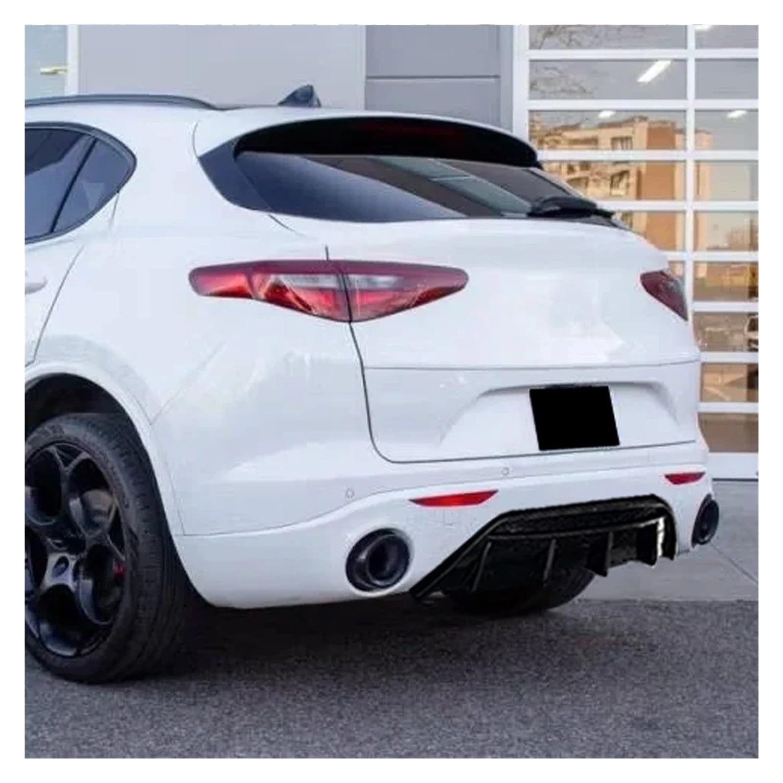 Paraurti Posteriore Diffusore Per Alfa Per Romeo Per Stelvio 2017 2018 2019 2020 2021 2022 2023 2024 Paraurti Posteriore Spoiler Labbro Diffusore Kit(Glossy Black)