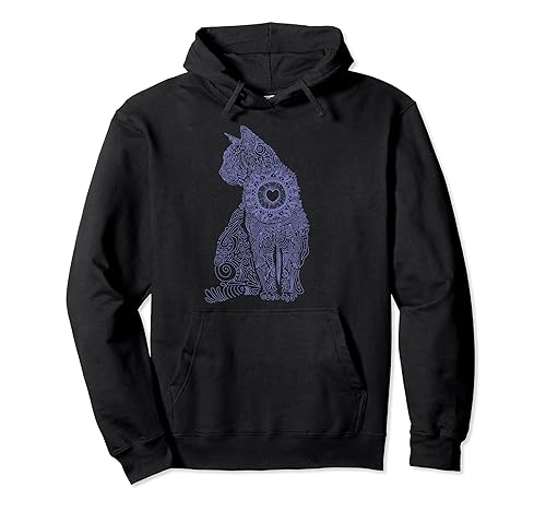 Kitty Cat Mandala, Henna, gift for girls & women Pullover