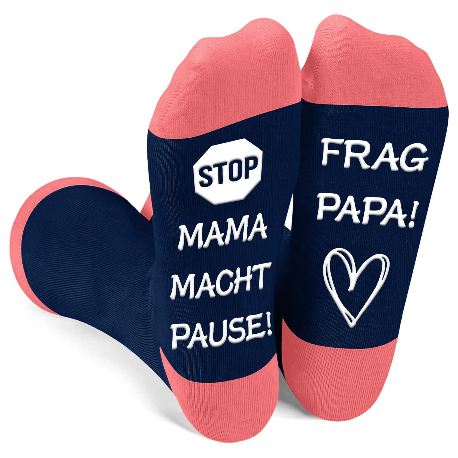 Kisvic Socken Damen Rutschfest Baumwolle, 39-42 Lustige Socken mit MAMA MACHT PAUSE! FRAG PAPA! Geschenk Muttertag für Mutter Geschenk Geburtstag Frau Mama