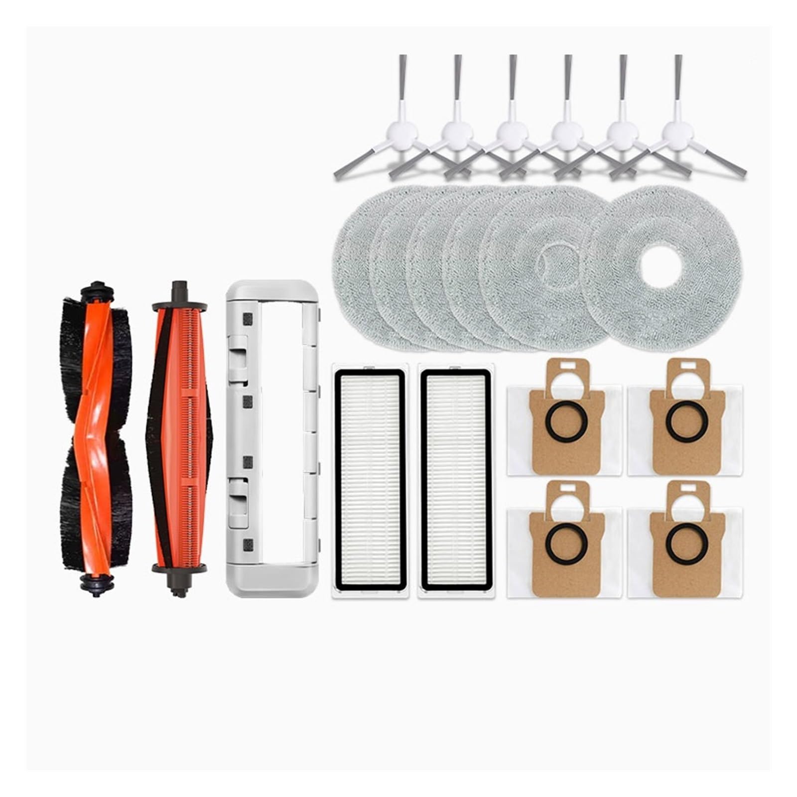 Kompatibel mit Xiaomi Robot Vacuum X20+ / X20 Plus Teile Zubehör Hauptbürste Seitenbürste Hepa-Filter Wischtuch Staubbeutel Ersatzteil(20 Dust Bags)