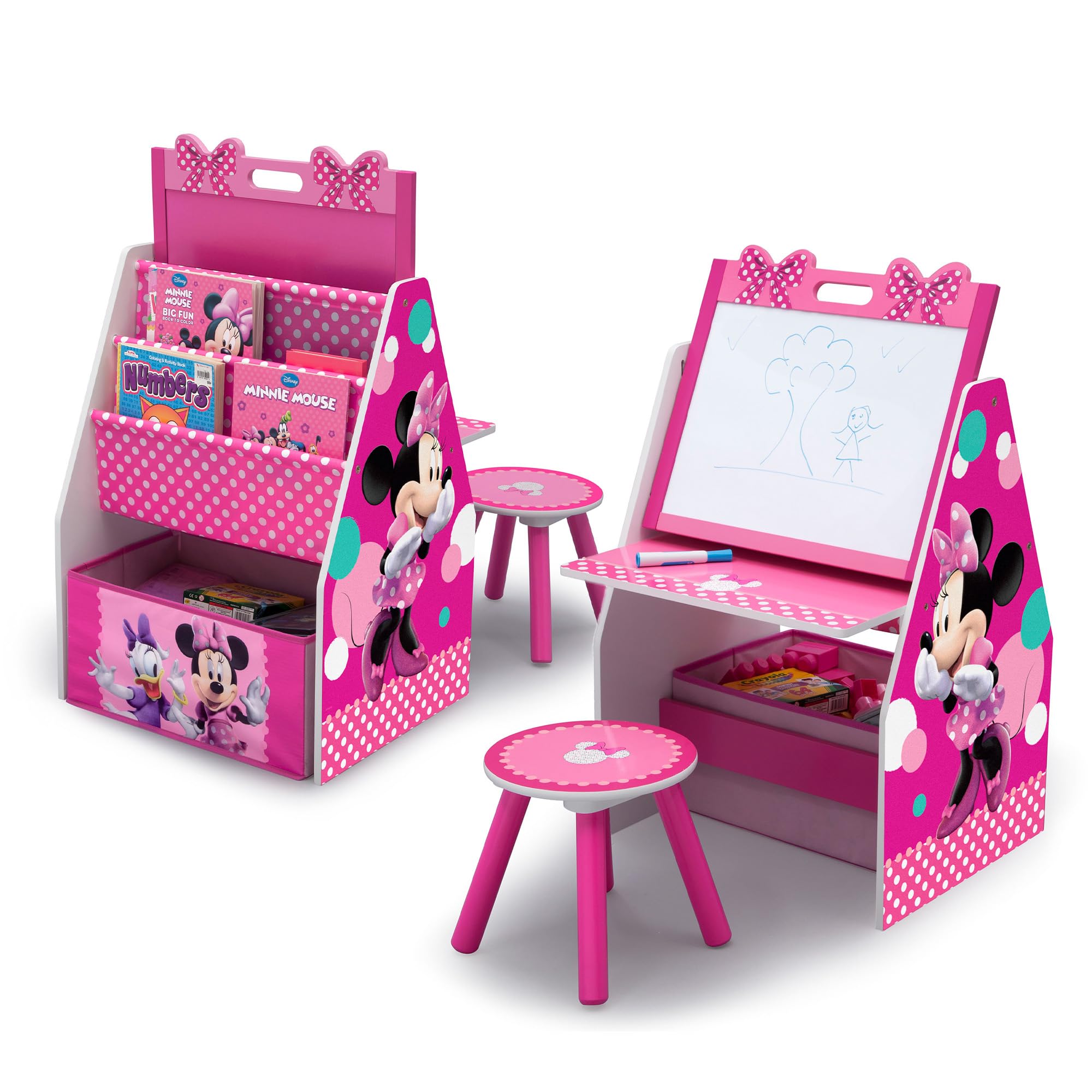Delta Children Deluxe Kids Art Table | Easel Desk Stool Toy Organizer Disney Minnie Mouse product thumbnail 2