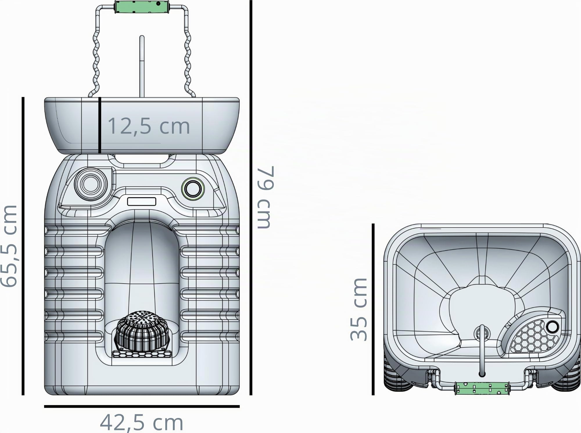 Stagecaptain PSW-45 Quixie Lavabo de camping portátil - Estación móvil de soporte fregadero de viaje al aire libre con tanque mecánico de 45 L e bomba de pie - Función ajustable de fregadero y carro