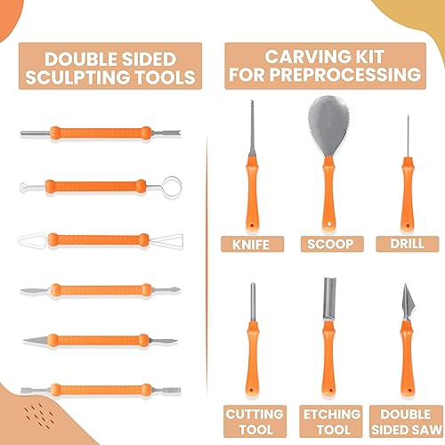Miniatura 2 de Herramientas para esculpir arcilla  12 piezas de herramientas de arcilla para modelar con asas de madera para esculpir y modelar  Kit de