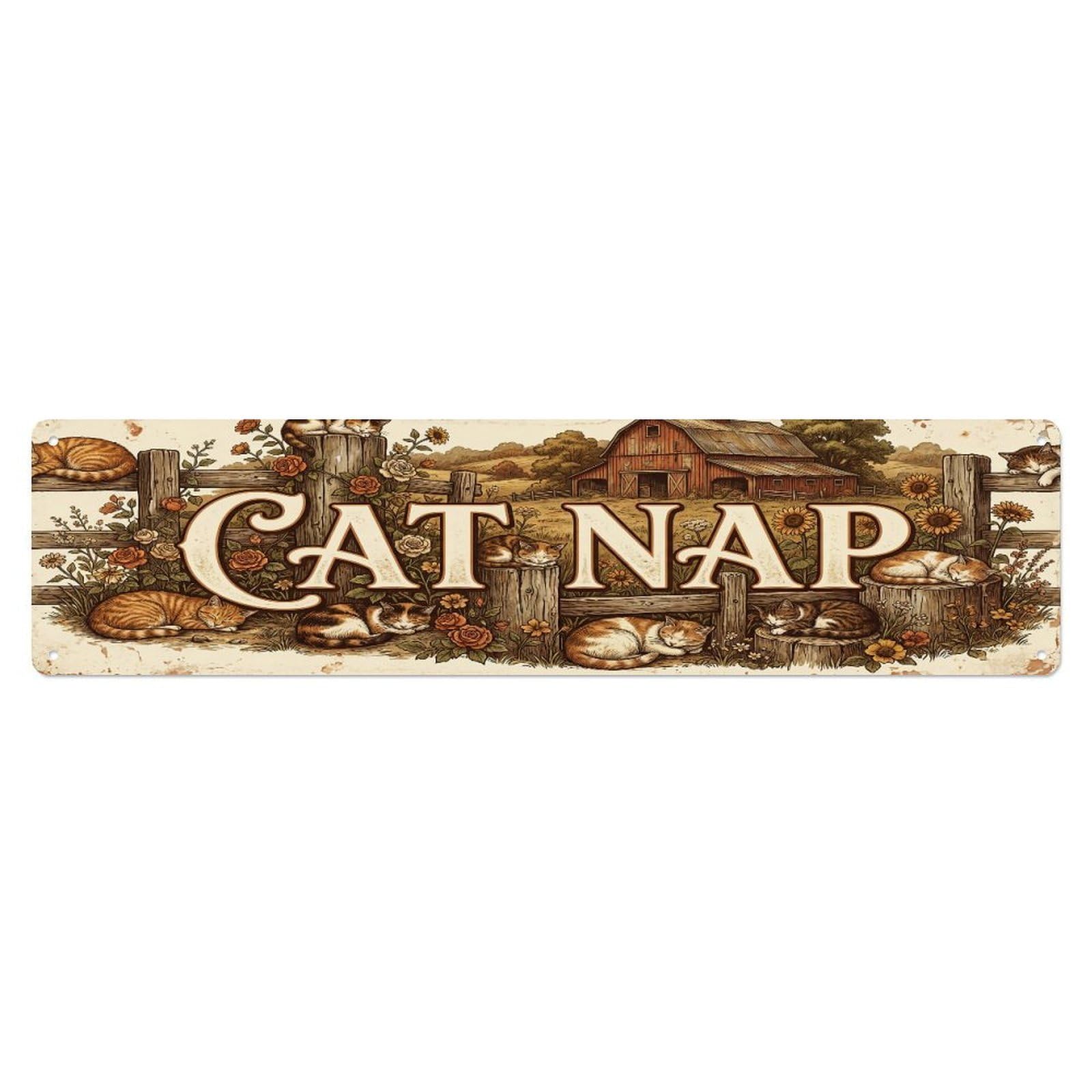 Xanthor Style Metal Tin Sign Vintage Yard Purr Farmhouse Funny Cat Backyard Farm