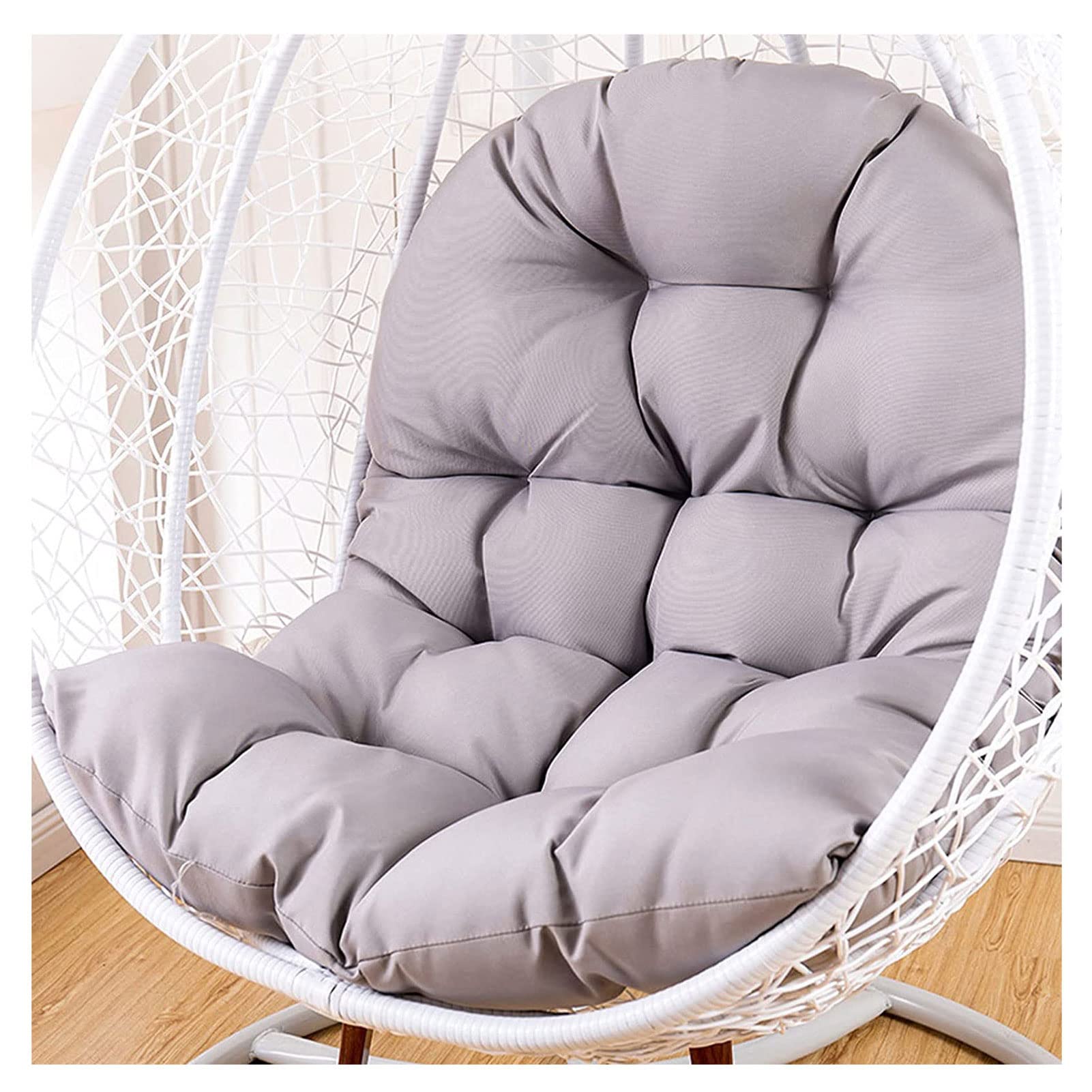 GAOXIAO Hanging Egg Chair Cushion Replacement, Wicker Rattan Hammock Hanging Seat Mat, Waterproof Sun-Resistant Garden Chair Pads for Indoor and Outdoor(Not Including Chair)(Color:Grey) — image 1