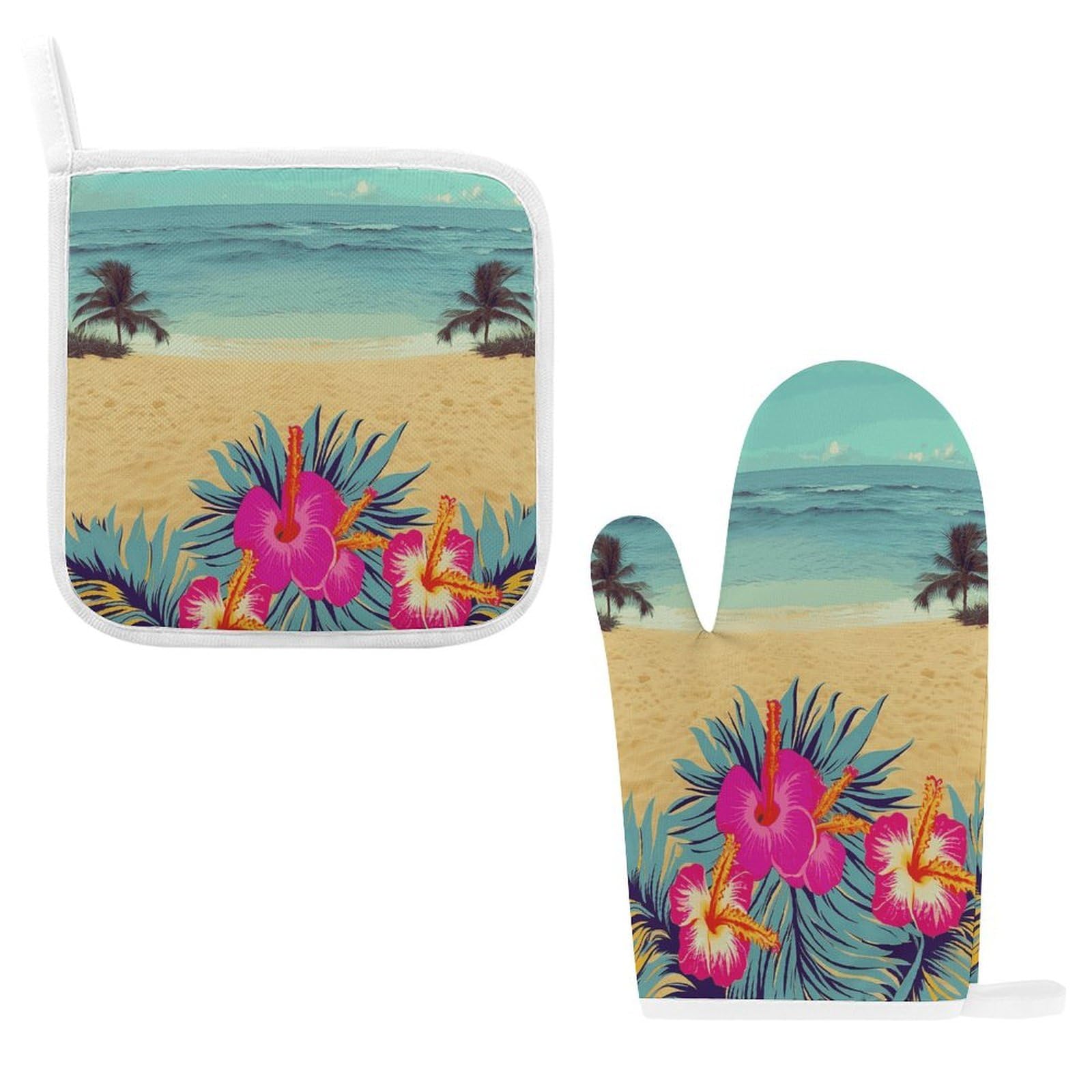 Btcowzrv Style Hello Hawaii Oven Mitts And Pot Holders 2Pcs Set