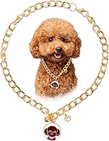 Vista 18 de HOWWFALY Collar para Perro y Cadena Collar para Gato de Acero Inoxidable Ajustable Collar en Forma de Corazón de Oro 18K para Mascotas Pequeñas