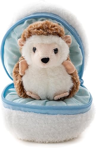 Plushland Snowball - Animal de peluche con cremallera, erizo, lindo surtido de animales de peluche, maravilloso juguete suave para familias y amigos