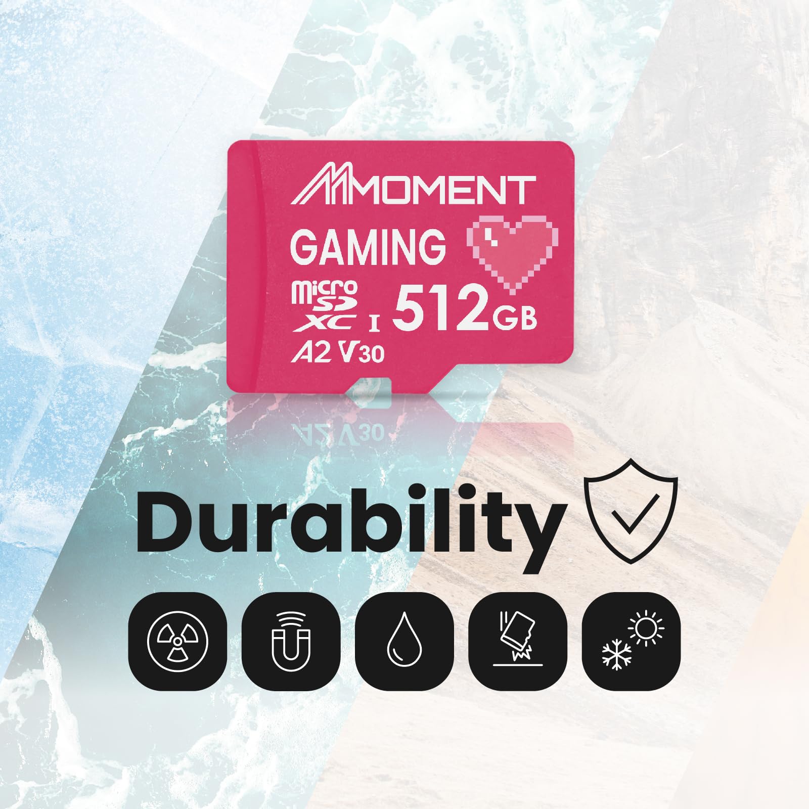 MMOMENT Scheda di memoria da gioco da 512 GB, scheda micro SDXC, A2, UHS-I, U3, V30, Class10, fino a 160 MB/s in lettura e velocità di scrittura 120 MB/s (MM23 PRO)