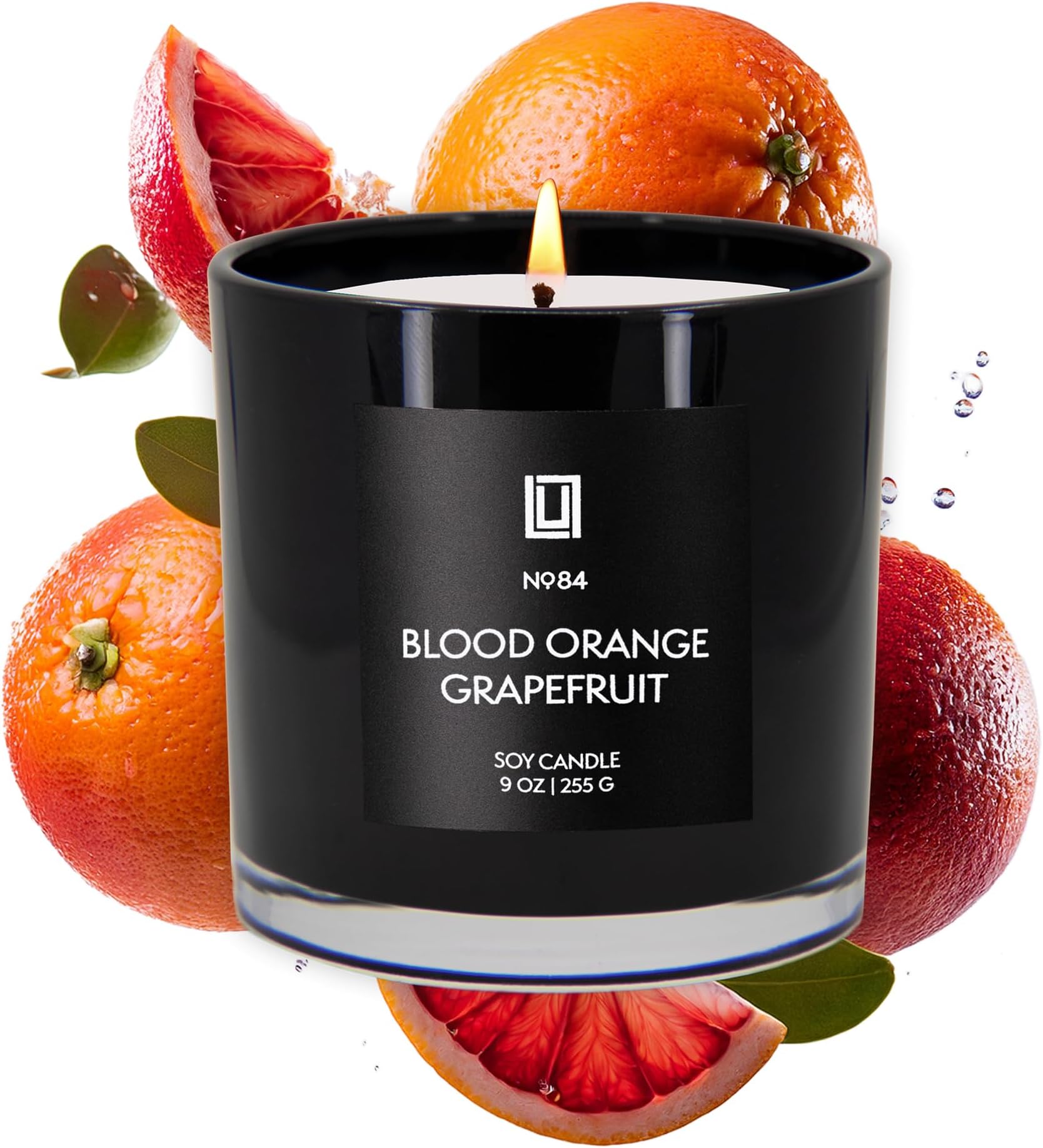 Blood Orange & Grapefruit | Luxury Scented Soy Jar Candle | Hand Poured in The USA | Highly Scented Long Lasting (9 Oz.)