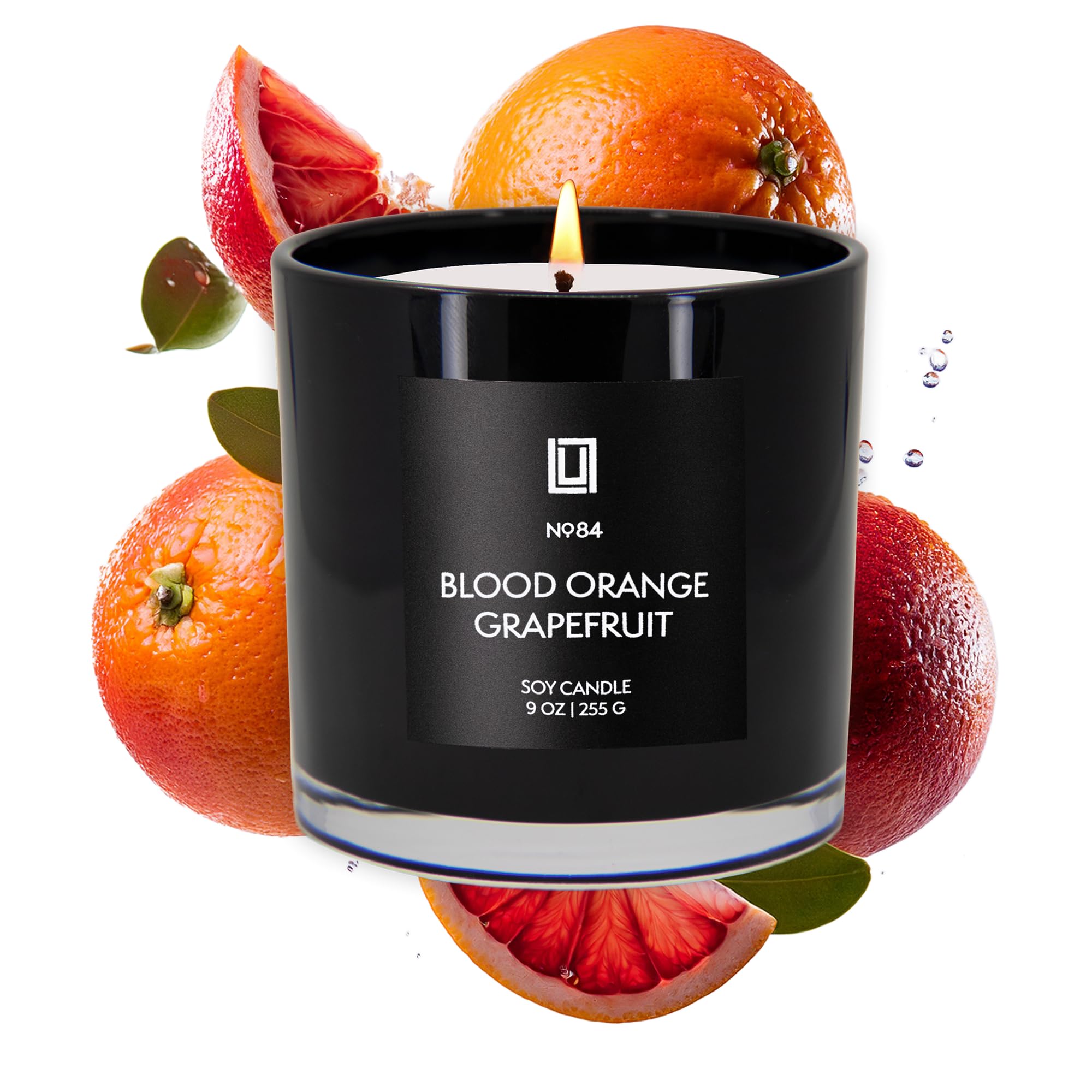 Blood Orange & Grapefruit | Luxury Scented Soy Jar Candle | Hand Poured in The USA | Highly Scented Long Lasting (9 Oz.)