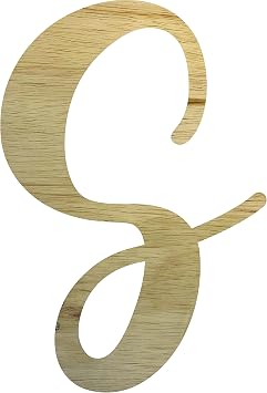 Wooden Letter 14" Blank S Cursive CASKING Cream Font