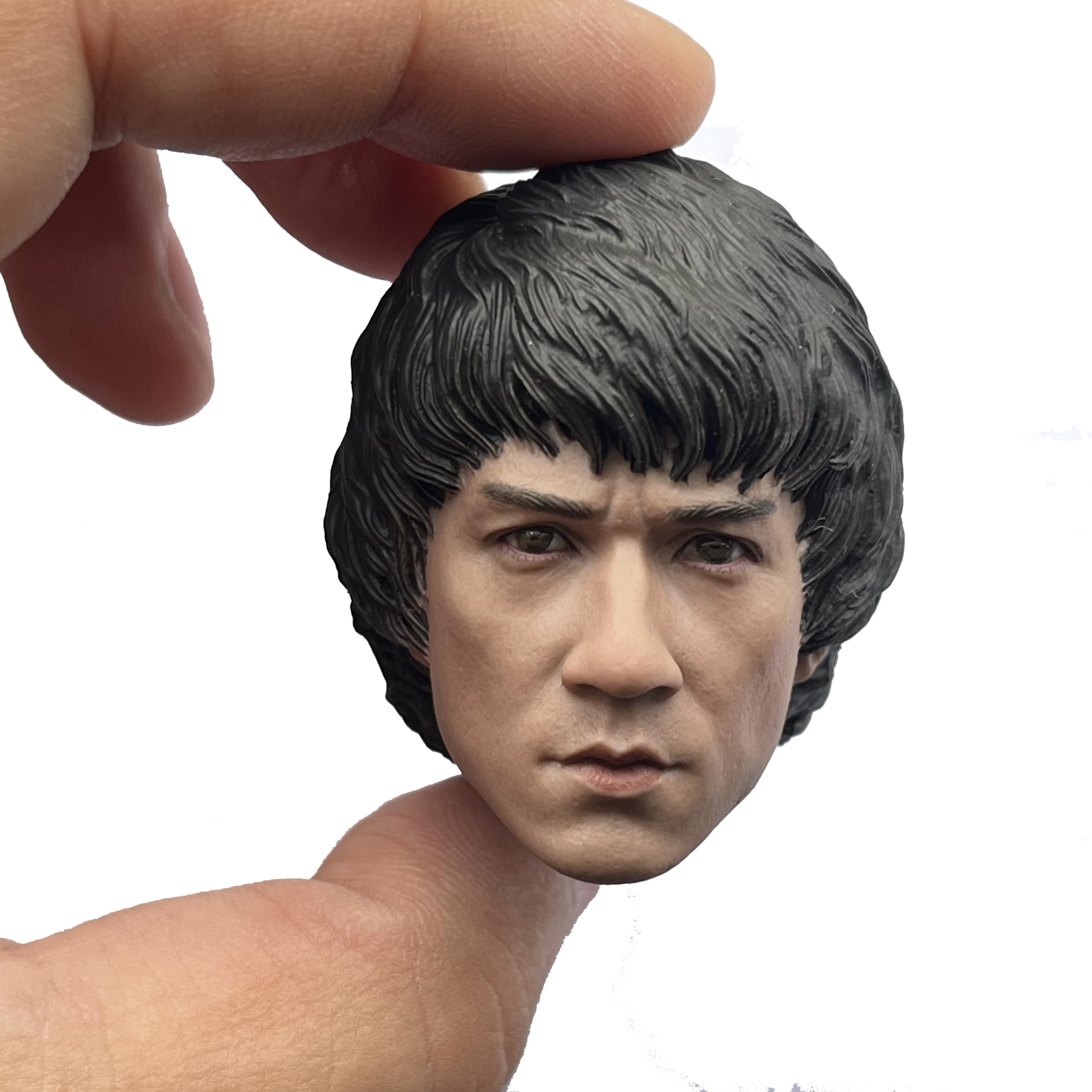 Tête sculptée homme asiatique 1/6 AMITD pour figurine soldat 30 cm