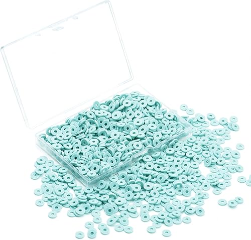 1000 cuentas Heishi de arcilla polimérica azul claro para hacer joyas, pulseras, collares, 0.236 in