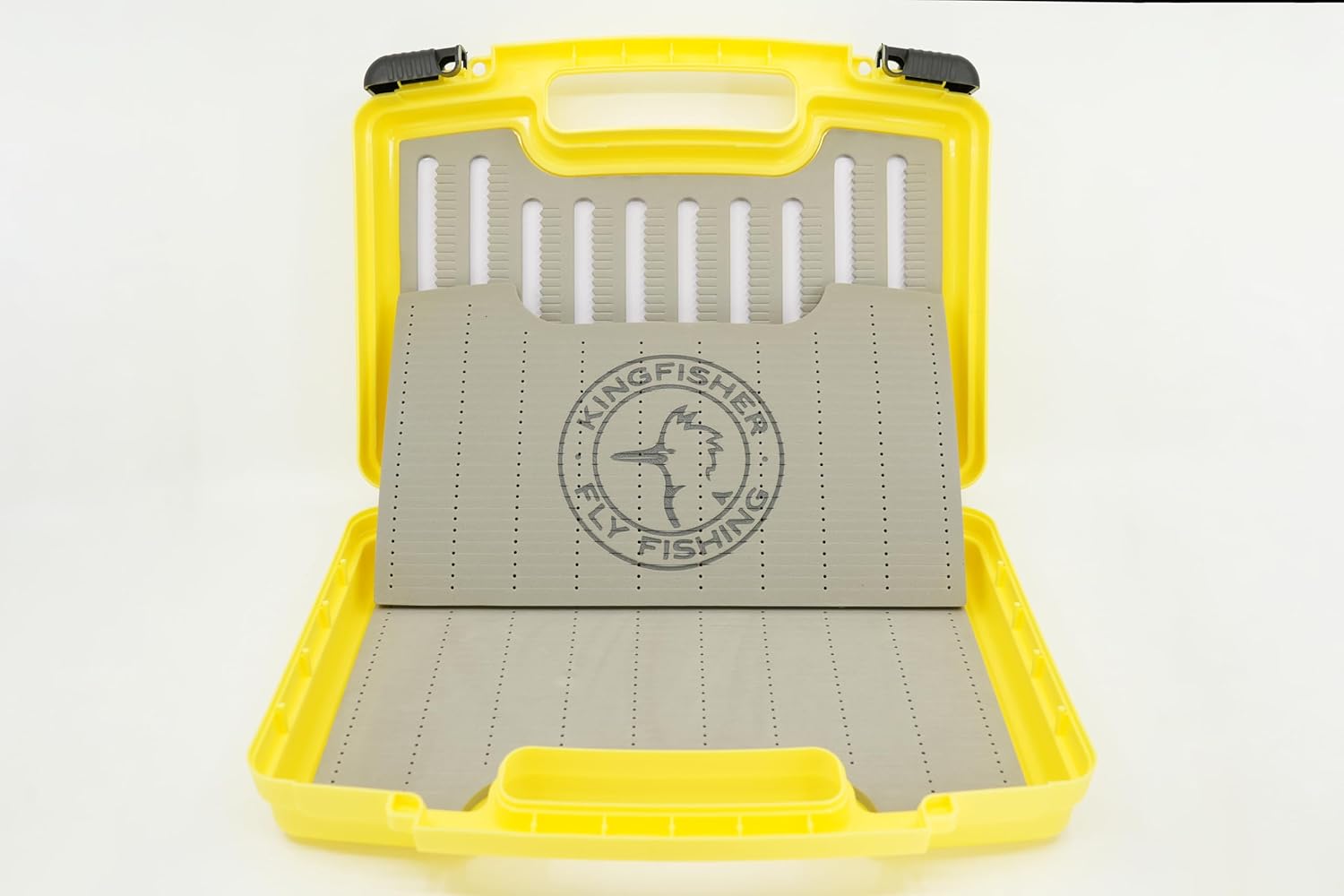 Kingfisher Large Streamer Fly Fishing Boat Box 2.0 (14" x 11" X 3.35") Yellow