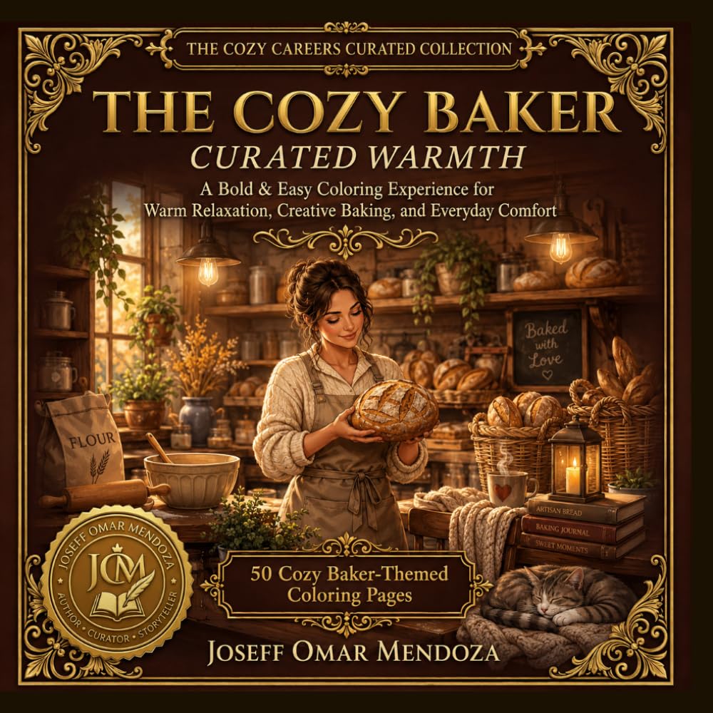The Cozy Baker: Curated Warmth: Bold & Easy Coloring Book Featuring Cozy Bakeries, Artisan Bread, Fresh Pastries, Homemade Treats, Cottagecore Baking ... Relief (The Cozy Careers Curated Collection)