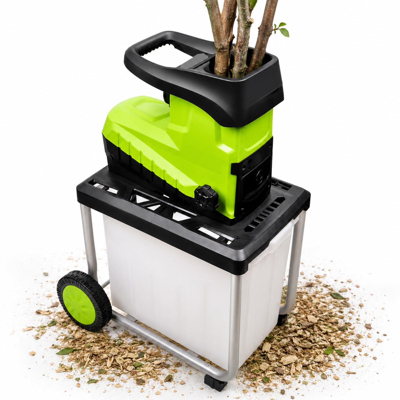 Broyeur De Végétaux Électrique 2800w À Rouleau Silencieux Pour Jardin