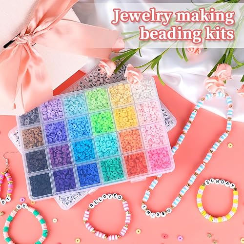 Miniatura 4 de Praisebank Juego de cuentas de arcilla, 4300 piezas multicolor, cuentas de arcilla polimérica, cuentas de letras, cuentas, kits de cuentas, cuentas