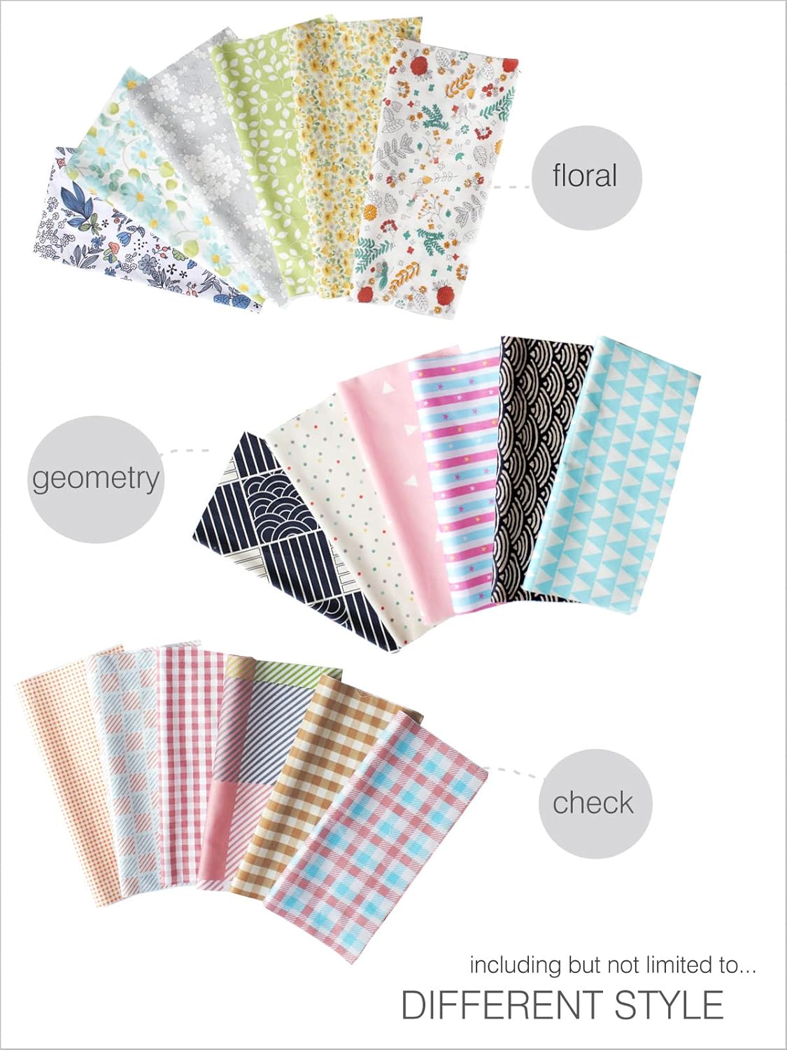 Precut Fabrics for Quilting no Repeat Design Printed Floral Cotton Fabric for Patchwork Squares Bundles for Craft DIY (10"*10"/90PCS)