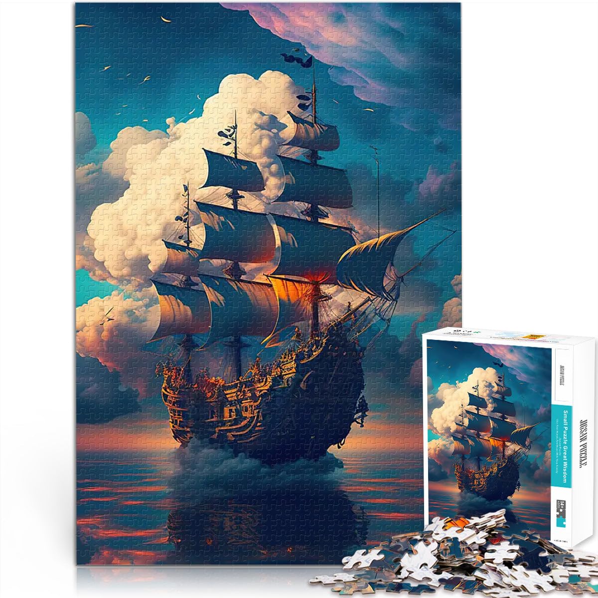 Puzzle da 2000 pezzi per adolescenti nave pirata Giocattolo educativo intellettuale decomprimente perché è ideale come regalo per tutta la famiglia 70x100cm
