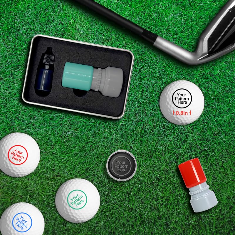 HDSD Custom Golf Ball Stamp Personalized?Golf Balls Marker with Your Own Design Includes Ink Bottle