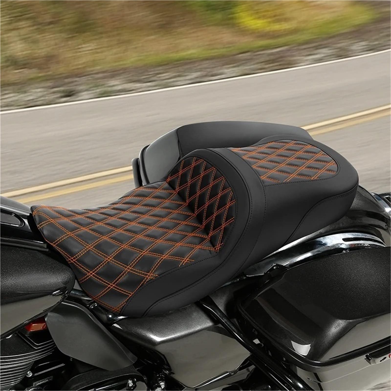 Poduszka Kufer Motocyklowy Siedzenie kierowcy i pasażera motocykla pasujące do Harley Touring Street Glide Road King 2009-2023 2022 2021