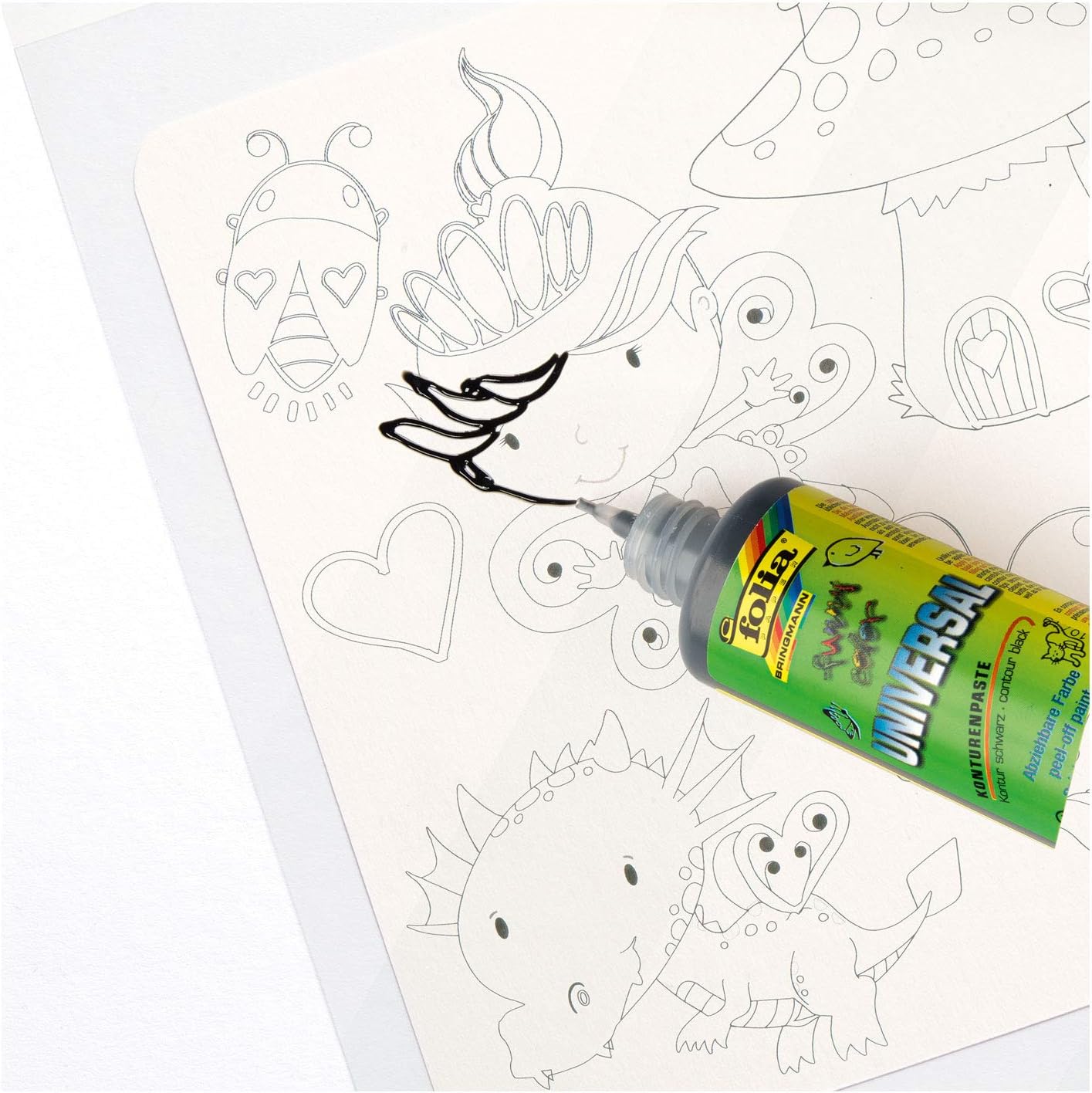 Folia 40613 Creative – Princess, 6 Stencils Templates, for Painting Fairy Tale Figures, Easy to Use with Coloured Pencils, Felt Pens and Markers