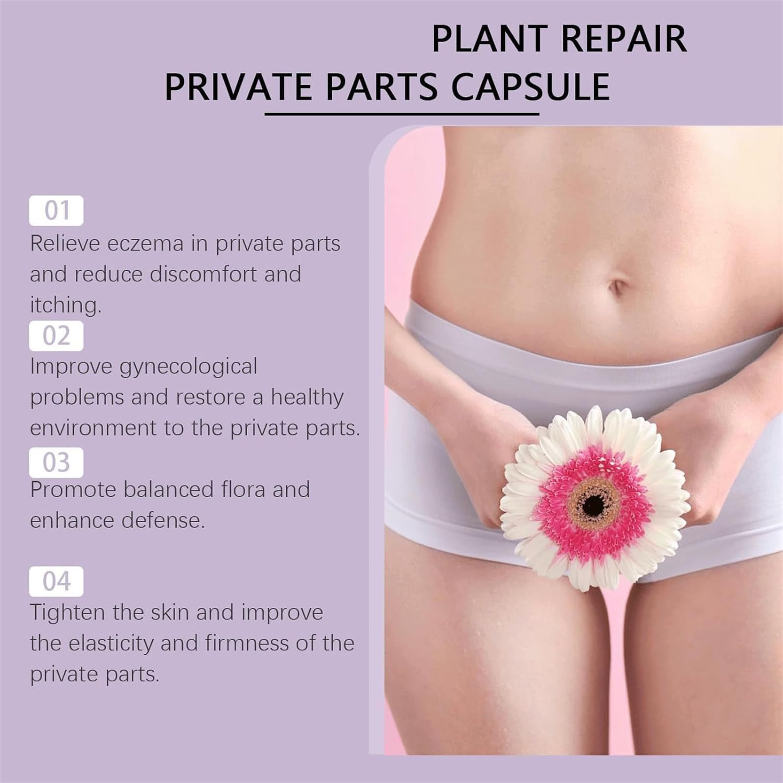 Capsule di Riparazione vaginale, Capsule di rassodamento vaginale Naturale, Capsule Dimagranti Anti-prurito istantanee, Capsule di Riparazione rassodanti e Rosa e Tenere