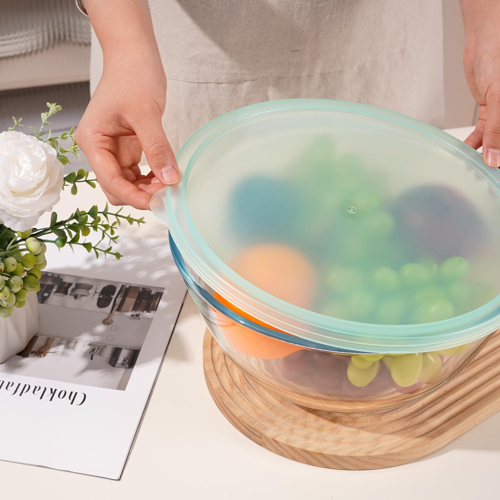 Snapklik.com : NUTRIUPS 4.7 Quart Large Glass Mixing Bowl
