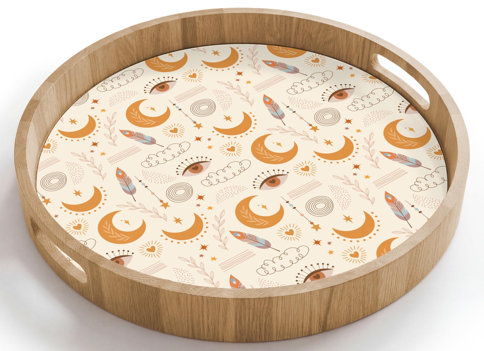 Bandeja De Madera Bandejas para Servir Comida Desayuno Decorativas