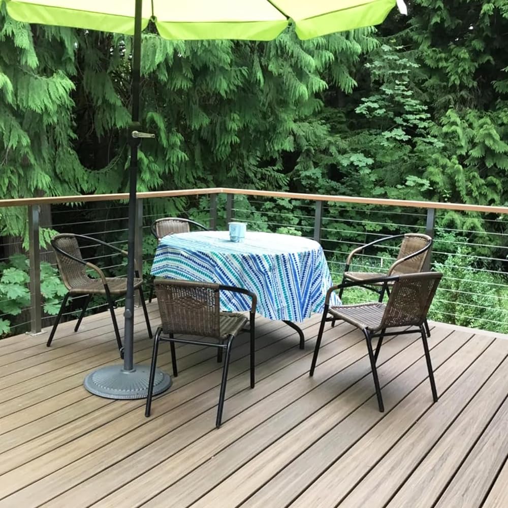 2 Pack Stainless Steel Cable Railing Posts 36inch Level Line Intermediate Post(2×2") for Deck Cable Railing System (Silvery, 36IN)