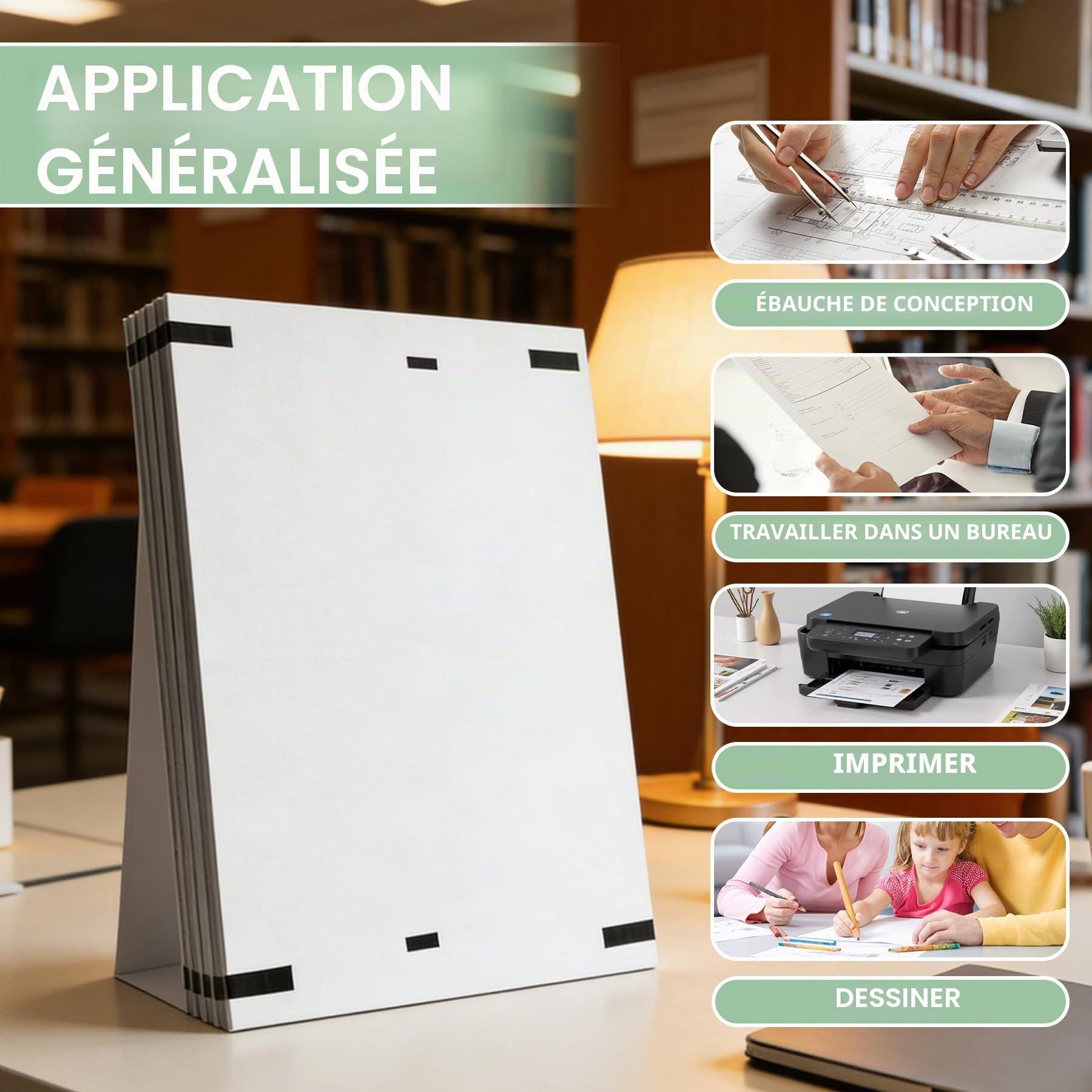 Papier Thermique A4 Pliable 200 Feuilles Sans BPA Séchage Rapide pour Imprimante Thermique