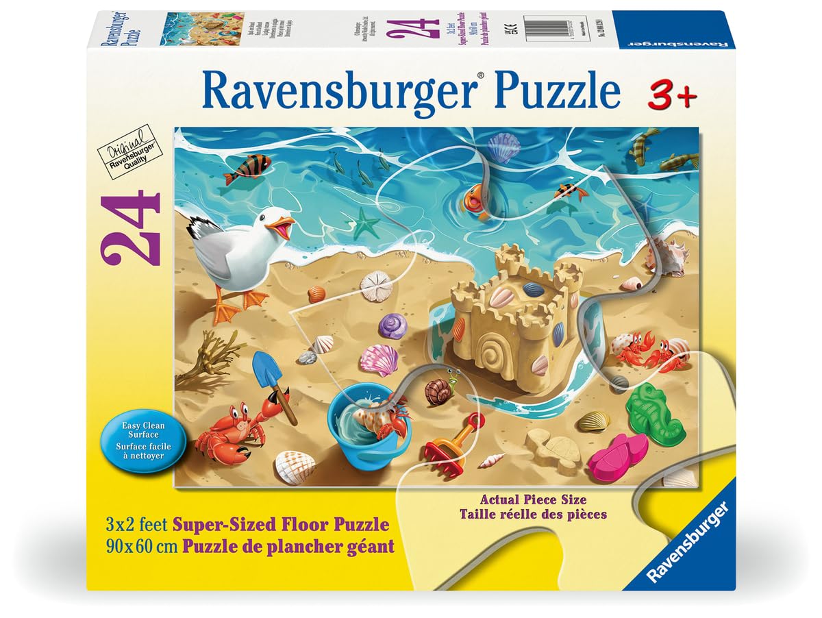 Ravensburger Fun at The Beach - 24 Piece Floor Jigsaw Puzzle for Kids | Engaging Coastal Adventure | Promotes Problem Solving Skills | FSC-Certified - Image 2