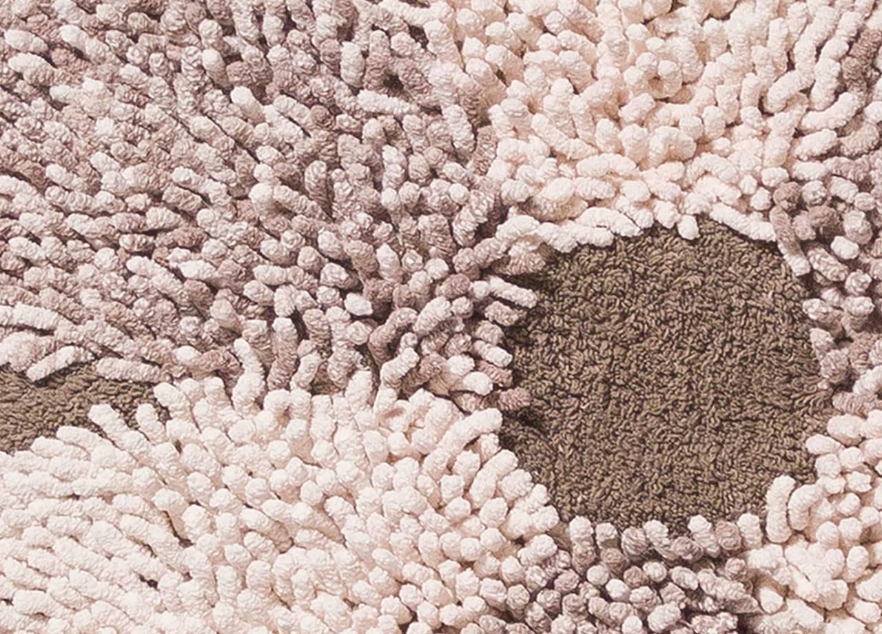 BIANCHERIAWEB Tappeto A Fiore Casa Bagno Cotone Spugna Morbida Antiscivolo Flower Tortora