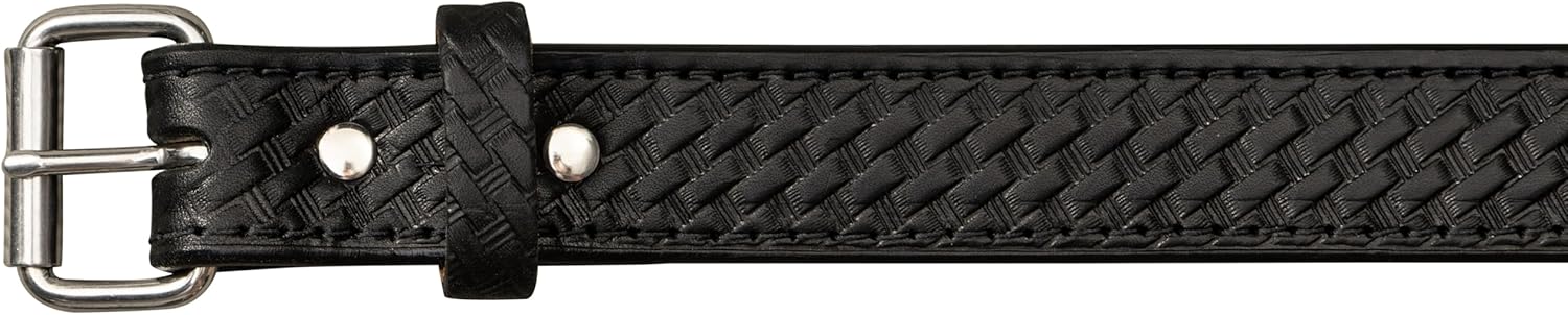 USA Made Full Grain 1.5'' Black Leather Belt, Custom Pattern & Buckle, Sewn & Raw Edge
