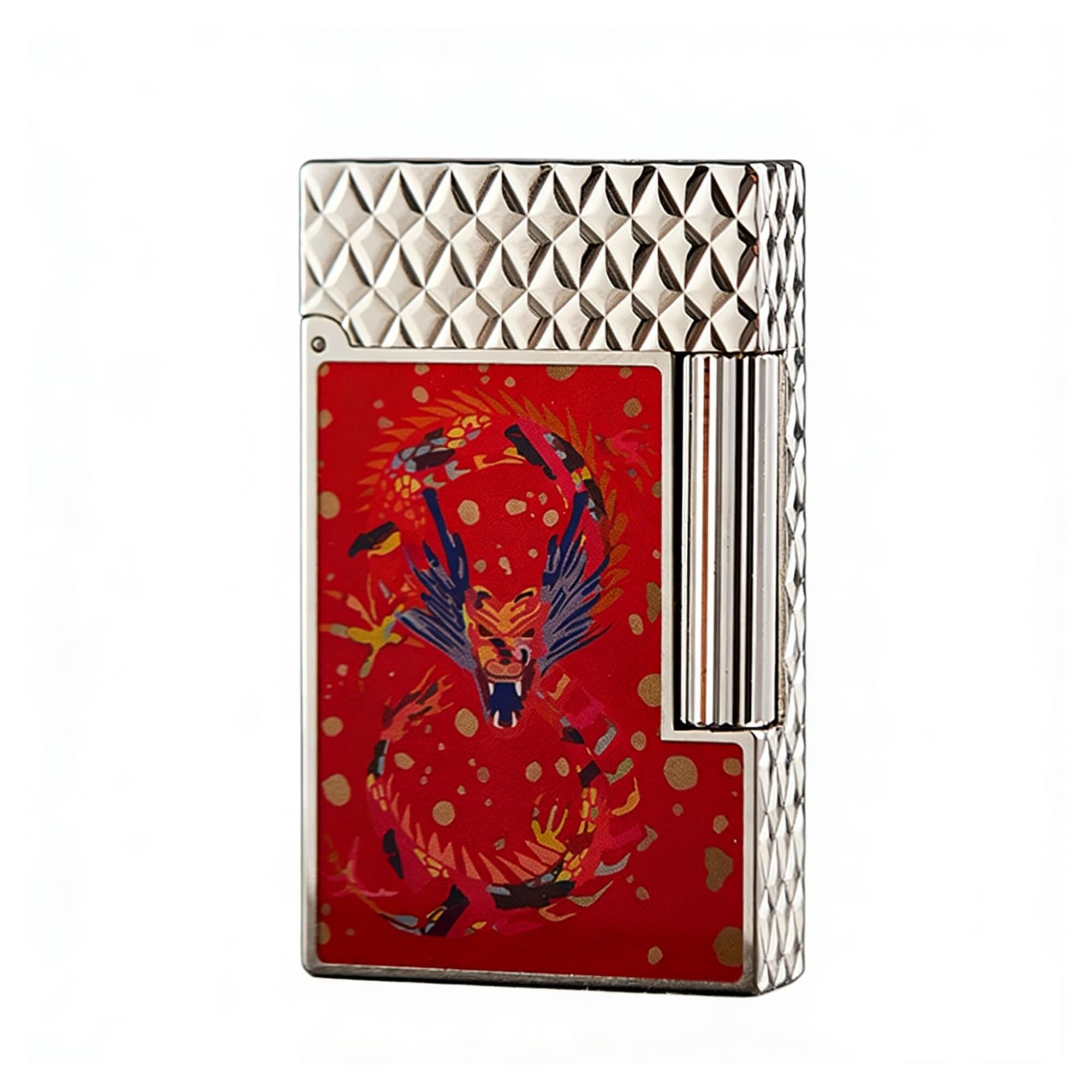 Classic high-end Brass Windproof Butane Soft-Flame Lighter flip-top Design Piano Sound Effect Side-Slide Ignition Creative Patterns Luxurious Mens