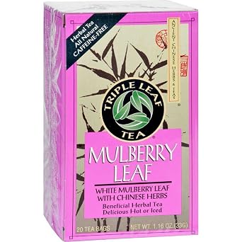 Triple Leaf Tea Mulberry Leaf Tea, Caffeine-Free, 20 Tea Bags, 1.16 oz 33 g