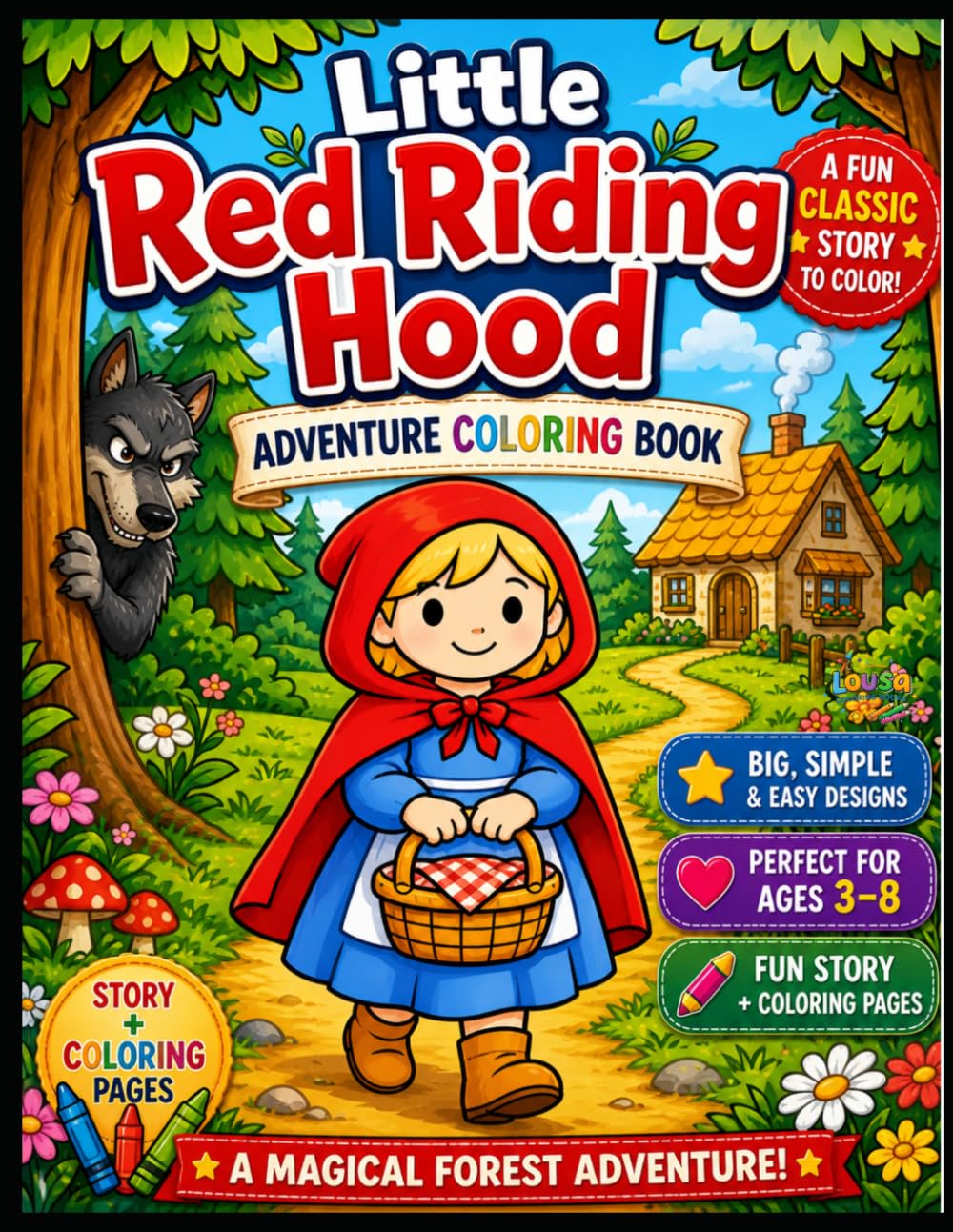 Little Red Riding Hood Coloring Book for Kids: A Fun Fairy Tale Coloring Book for Children Ages 3–12