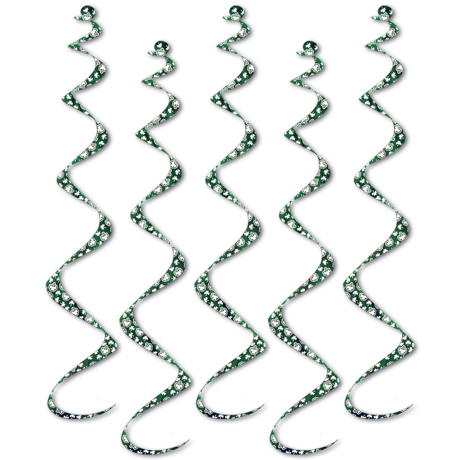 Twirly Whirlys trèfle bicolore vert blanc Beistle 30052 à effet rotatif