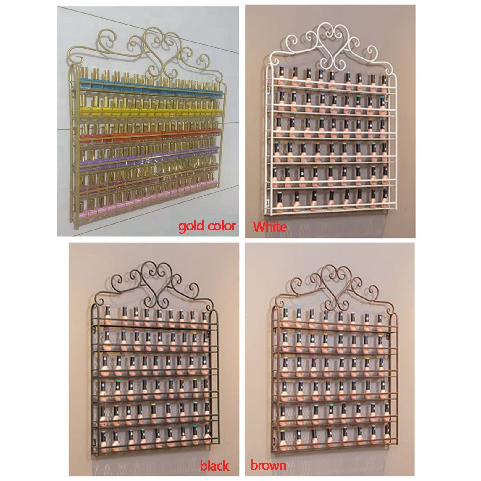 Estantes para esmalte de uñas en la pared Estante almacenamiento Estantería de Pared Expositor esmalte de uñas Estante exhibición soporte Baldas organizador Metálico para Maquillaje,cosméticos,perfume
