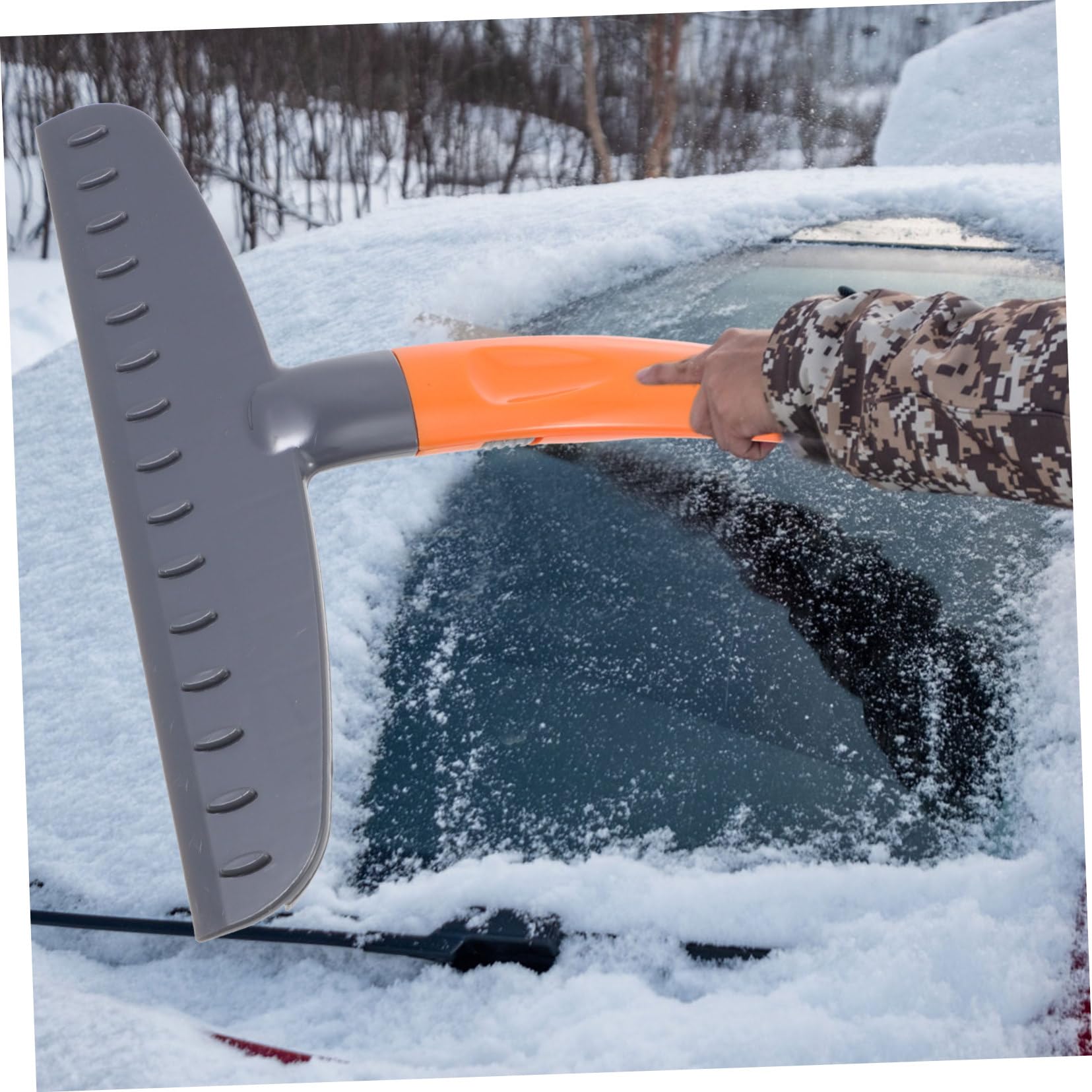 HEMOTON 1Pc Detachable T Type Snow Shovel for Vehicles Multi Functional Snow Removal Tool with Ergonomic Handle Design Compact Snow Plate for Easy Storage and Use