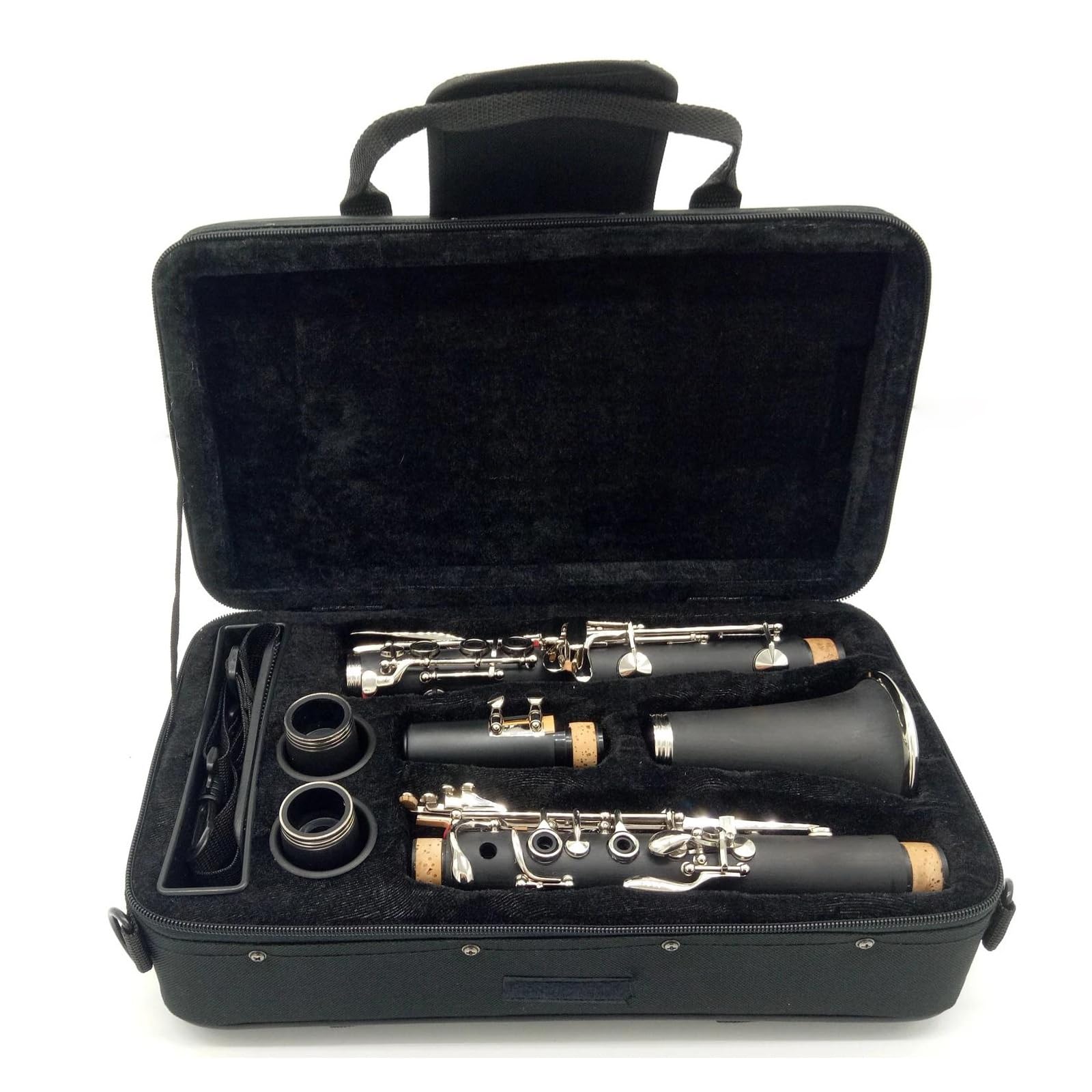 Clarinete Profesional De 17 Teclas Plateado, Cuerpo De Baquelita, Tono Bb, Con Estuche Y Boquilla Clarinete Para Principiantes