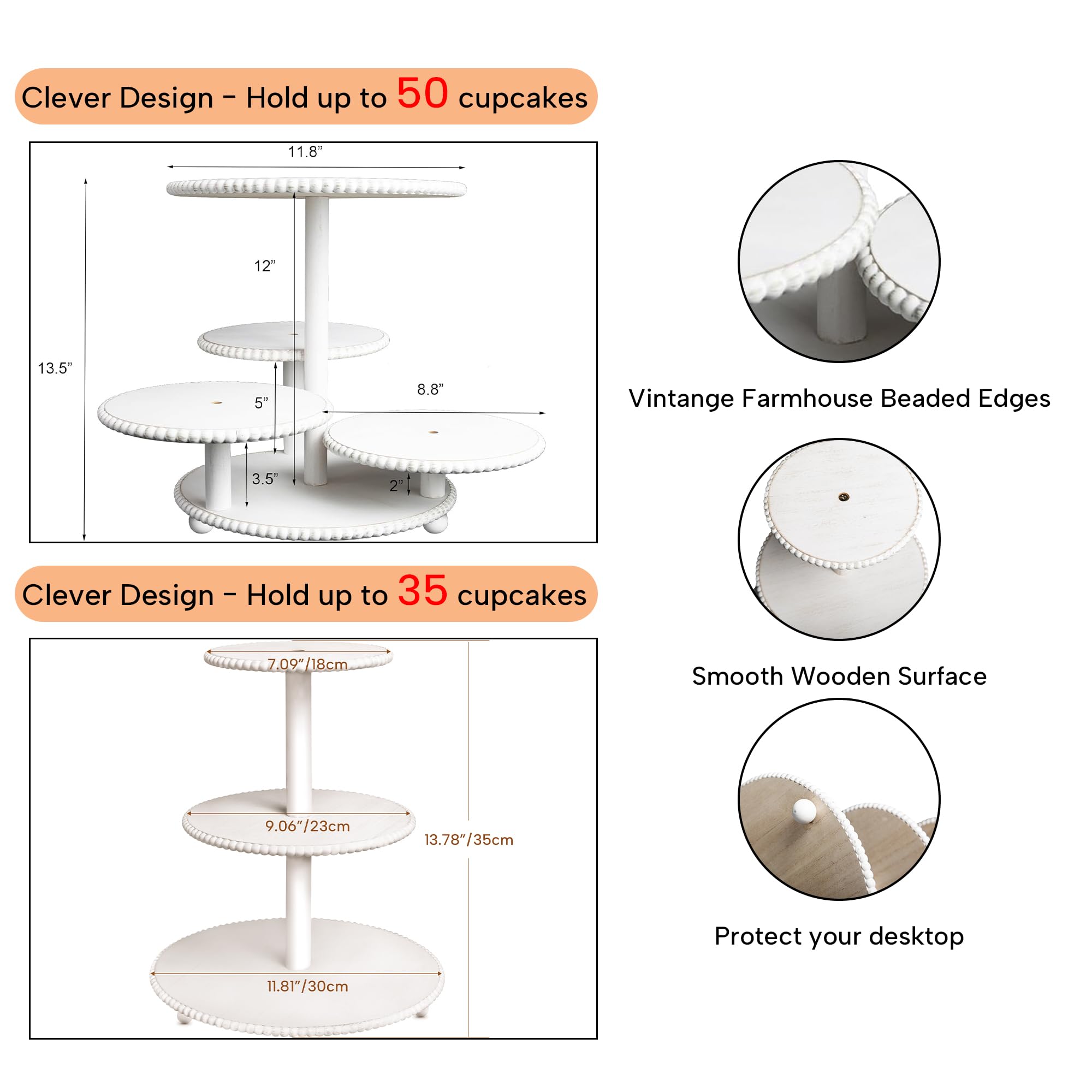 Juego de 2 soportes para cupcakes