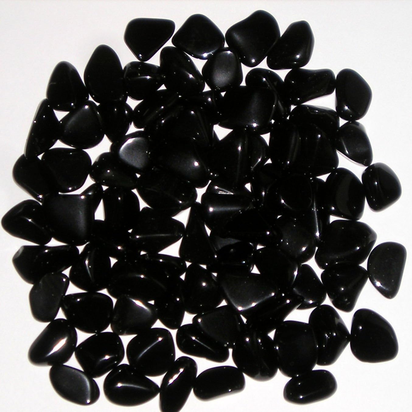 World of Gaia Rocks: Obsidian Black Tumbled Stones Small 1/2 Lb Bulk Pk 15-22mm