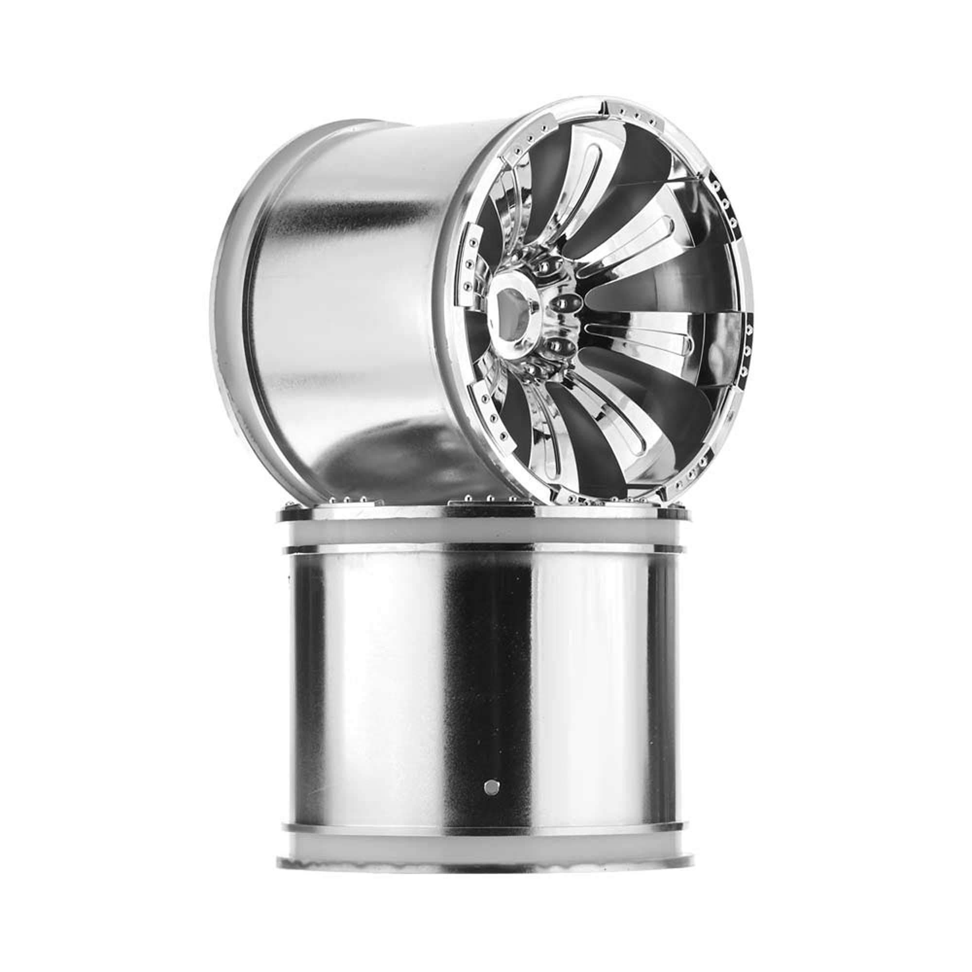 Axial AX8009 8-Spoke Oversize Wheel (2-Piece), Chrome