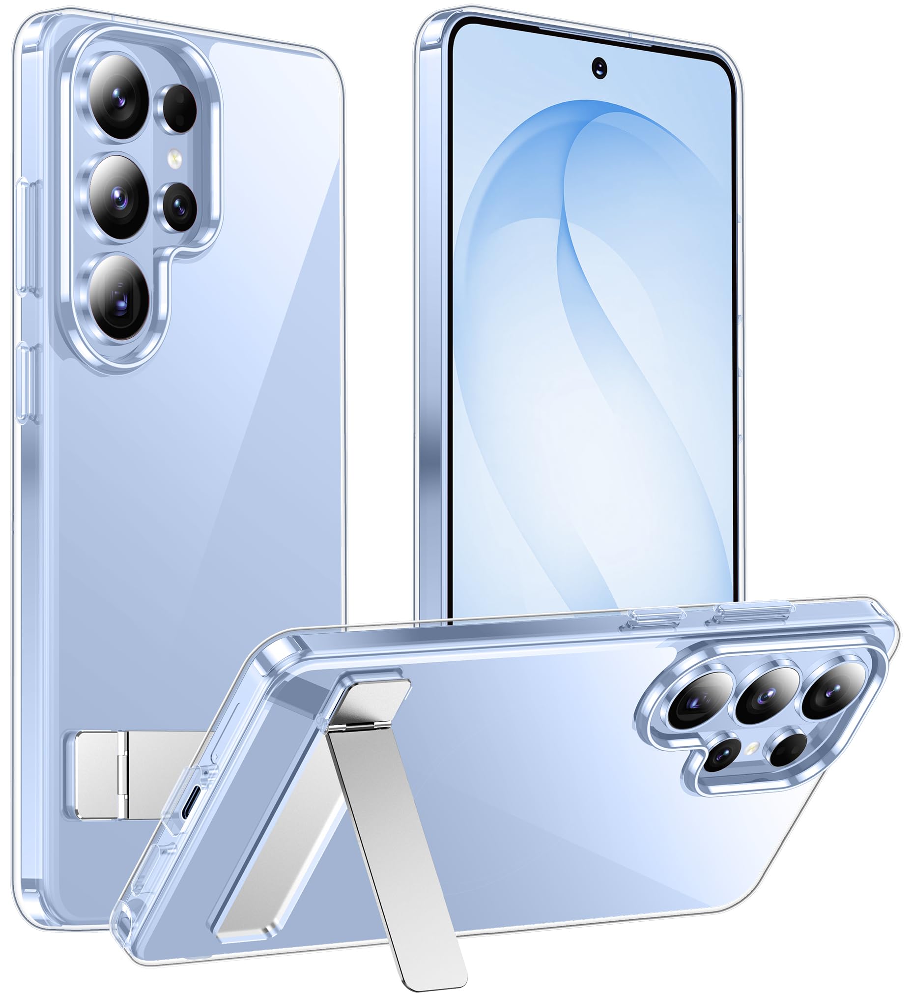Custodia progettata per Samsung Galaxy S26 Ultra, cavalletto nascosto integrato, protezione contro le cadute di grado militare, non ingiallisce, custodia sottile e sottile per Galaxy S26 Ultra