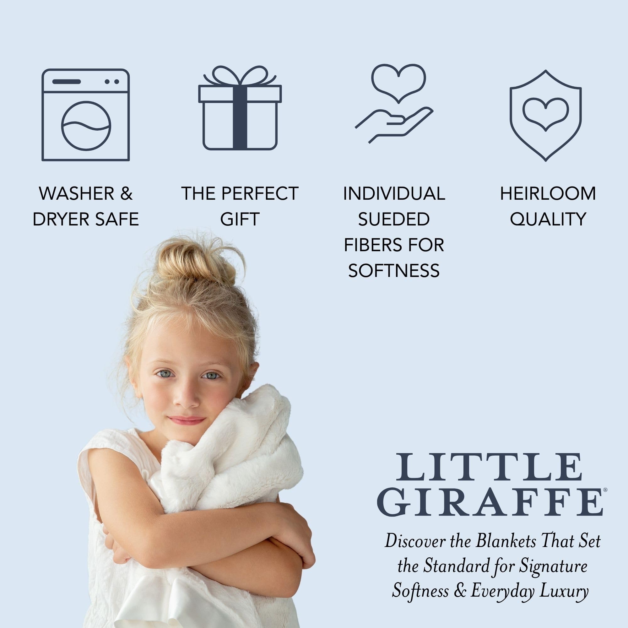 Little Giraffe 74 x 89 cm Luxe Baby Blanket (kremowy)
